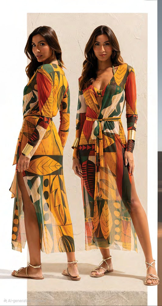 Kaftan Cover-up Dunas de Ouro